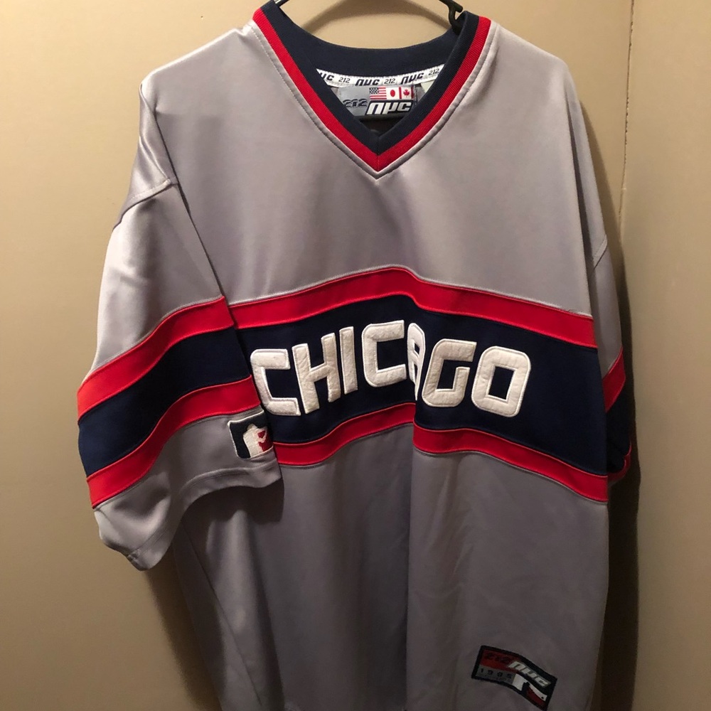 Throwback vintage white Sox jersey.